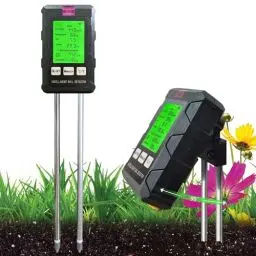 Produktbild: Cuteefun Feuchtigkeitsmessgerät Pflanzen, 6 In 1 Bodentester mit Licht/pH/Temperatur/Feuchtigkeit/Fertilität/Feuchtigkeit, pH Wert Messgerät Erde, Bodenfeuchtemesser für Gartenarbeit, Landwirtschaft