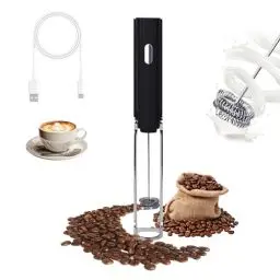 Produktbild: Cuteefun Milchaufschäumer Stab mit Ständer, Milchschäumer Elektrisch mit 1200mAh Akku, Mini Kaffee Aufschäumer mit 3 Geschwindigkeiten, Aufschäumer Stab für Kaffee, Matcha, Latte, Heiße Schokolade
