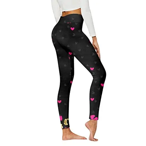 Produktbild: CUTeFiorino Adventskalender Für Jugendliche Lässige Modehosen für Damen mit Herzdruck und Sportleggings Kunstlederhose (O, L)
