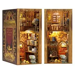 Produktbild: Cutefun Book Nook Kit,Eternal Bookstore Puppenhaus,DIY Miniatur Haus Book Nook 3D Wandbehang Puzzle Häuser Modellbausätze mit LED Leuchten,Modellbausätze für Erwachsene zum Bauen (YS05)