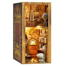 Produktbild: Cutefun Book Nook Puppenhaus Kit,DIY Miniatur Puppenhaus Bücherecke Bibliothek Häuser Modellbausätze mit LED Leuchten Bücherregal Dekor,Eternal Bookstore(YS05)