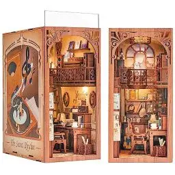 Produktbild: Cutefun DIY Book Nook Kit Puppenhaus, Miniaturen, Nook Nook Puzzle, 3D, Buch, Holz, Kunstbuchstütze, mit LED-Licht und Steckstaubblatt The Secret Rhythmt(SZ03B)