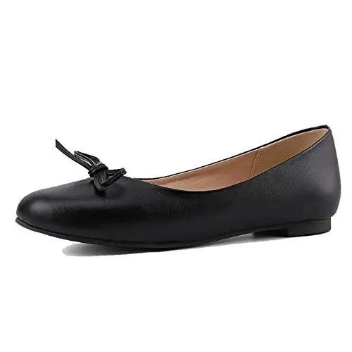 Produktbild: CUTEHEELS Damen Flats Bequeme Ballerinas(PU Schwarz,48)