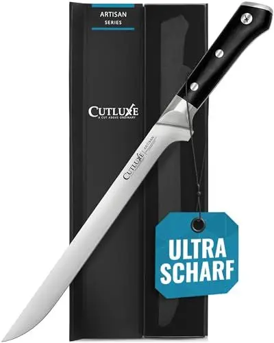 Produktbild: Cutluxe Schinkenmesser - 25cm Tranchiermesser für Fleisch und BBQ - Scharfes Messer aus deutschem Stahl - Volltang und ergonomisches Griffdesign - Artisan Serie
