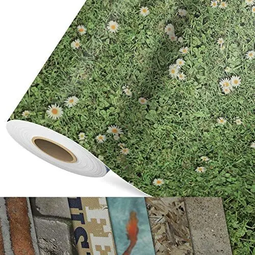 Produktbild: casa pura CV Bodenbelag Daisies - extra abriebfester PVC geschäumter Bodenbelag (geschäumt) - Foto-Druck Blumenwiese - strukturierte Oberfläche - Meterware (100x450 cm)