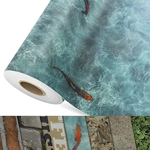 Produktbild: CV Bodenbelag Koi - extra abriebfester PVC Bodenbelag (geschäumt) - Foto-Druck Koi Karpfen - Oberfläche strukturiert - Meterware (100x250 cm)