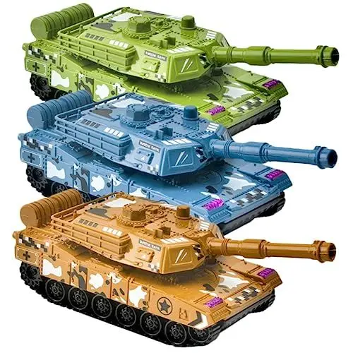 Produktbild: CVUTOVO 3stücke Simulation Panzer Modelle Pull Back Panzer Spielzeug Desktop Dekoration Pädagogisches Spielzeug Für Junge Mädchen Heimdeko Fahrzeugspielzeug Retro