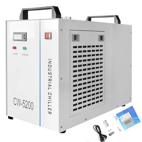 Produktbild: CW-5200 Industrieller Wasserkühler, Wasserkühlung 6 L, CO2 Laser Wasserkühler Chiller, R-134a Industrial Water Chiller, Genauigkeit ±2℃, 220 V