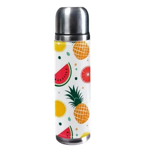 Produktbild: CWAGFEQZ 1-Pc Kaffeebecher 500ml,Edelstahl-Reisebecher für Tee und Getränke,Sonne und Sommerfrüchte