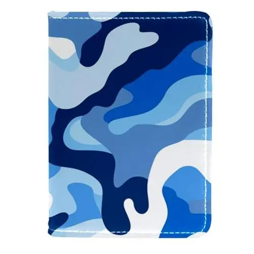 Produktbild: CWAGFEQZ Reisepasshülle,Reisebrieftasche,Reisepasshülle mit Impfkartenschlitz,Camou Flagge Blau