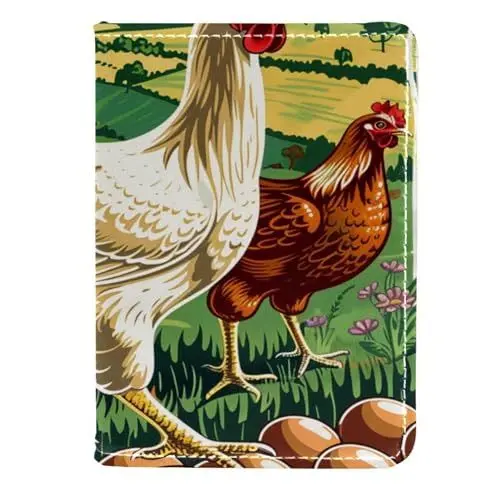 Produktbild: CWAGFEQZ Reisepasshülle,Reisebrieftasche,Reisepasshülle mit Impfkartenschlitz,Cartoon Hühnerei Farm