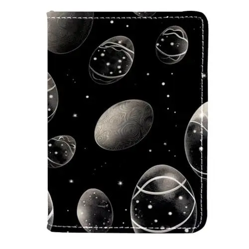 Produktbild: CWAGFEQZ Reisepasshülle,Reisebrieftasche,Reisepasshülle mit Impfkartenschlitz,Schwarz Weiß Aquarell Ostereier