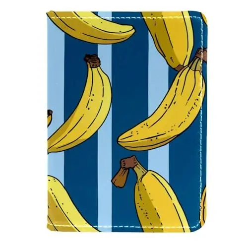 Produktbild: CWAGFEQZ Reisepasshülle,Reisebrieftasche,Reisepasshülle mit Impfkartenschlitz,bananengelbe Streifen
