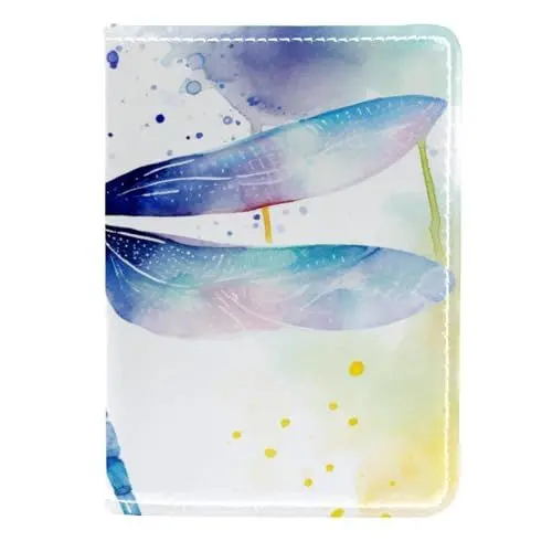 Produktbild: CWAGFEQZ Reisepasshülle,Reisebrieftasche,Reisepasshülle mit Impfkartenschlitz,helle aquarelllibelle