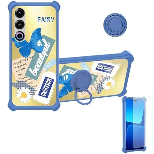 Produktbild: CWEIYUSHU hülle Für Meizu 21 Geely Galaxy Hülle Case Handyhülle Schutzhülle Cover (Mit 9H Härte HD Schutzfolie) PC + Silikon Ständer DJL-HDX