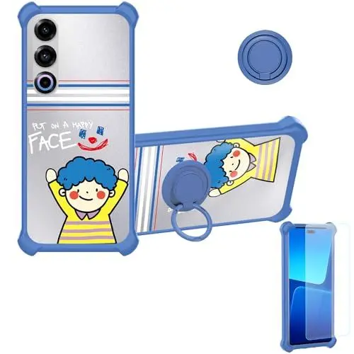 Produktbild: CWEIYUSHU hülle Für Meizu 21 Geely Galaxy Hülle Case Handyhülle Schutzhülle Cover (Mit 9H Härte HD Schutzfolie) PC + Silikon Ständer DYL-FACE