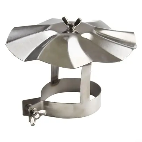 Produktbild: CWOQOCW Kaminhaube Ofenrohrabdeckung Edelstahl Regenschutz 60/76/106 mm Kaminhaube Abdeckung für Kaminofen Rohre Aufsatz (60 mm)