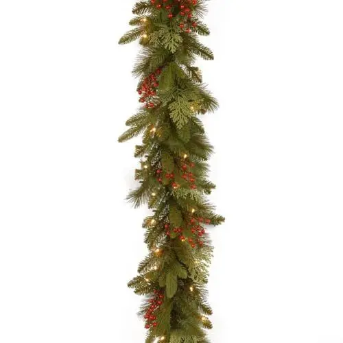 Produktbild: CWOQOCW Weihnachtsgirlande, Weihnachtsgirlande mit Lichtern, rote Fruchtranke, Dekoration, Weinrebe, Tür, Weihnachtsschmuck (G), 1181197166