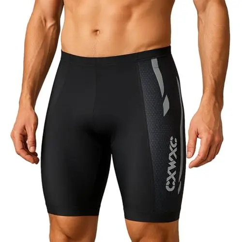 Produktbild: CXWXC Fahrradhose Herren mit Dicker Silikonsitzpolster, Radlerhose Herren Atmungsaktive Schnelltrocknende stoßfeste Radhose