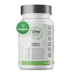 Produktbild: CYB | Vitamin B Komplex Hochdosiert - 180 Tabletten 6 Monate - Vitamin B12 Hochdosiert - Vegane - Alle 8 Essentiellen B-Vitamine - Vitamin B12 Vitamin B6 Vitamin B1 (Normal, 180 stück (1er Pack))