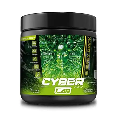Produktbild: CYBERLAB Energy Drink Gaming Booster | Energy Drink mit Taurin und Koffein, am besten im Shaker | Energy Boost für ein einzigartiges Gaming-Erlebnis | Made in France | Cyberlab | TROPICAL BOOST | 400g