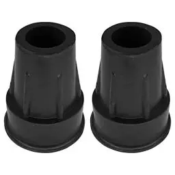 Produktbild: cyclingcolors 2x krücken gummi 18mm schwarz mit Metallverstärkung pads gehstöcke unterarmgehstützen stockspitze für wanderstöcke Rund Rohrkappen Endkappen Kappen Rundrohr