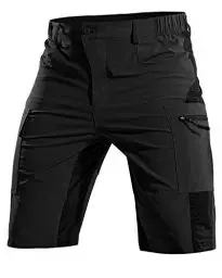 Produktbild: Cycorld Kurze-Hosen-Herren,Wanderhose MTB Hose Herren Kurz Atmungsaktiv Schnelltrocknende Bermuda Cargo Shorts Arbeitshosen Männer Kurz Radhose Fahrradhose Mountainbike(Schwarz,XXL)