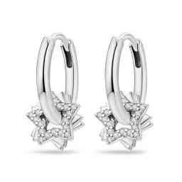 Produktbild: CYCUFF 925 Sterling Silber Hoop Ohrringe Bunte Cubic Zirkonia Schmuck Ohrringe für Frauen Set Ohrring Geschenke für Sie