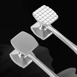 Produktbild: CYEER 2 Stück Fleischklopfer Edelstahl, Fleischklopfer 22CM, Schnitzelklopfer Doppelseitig Fleischhammer, Antihaft Meat Tenderizer Aufhängend für Steak, Huhn, Schwein, Rippchen, Spülmaschinenfest