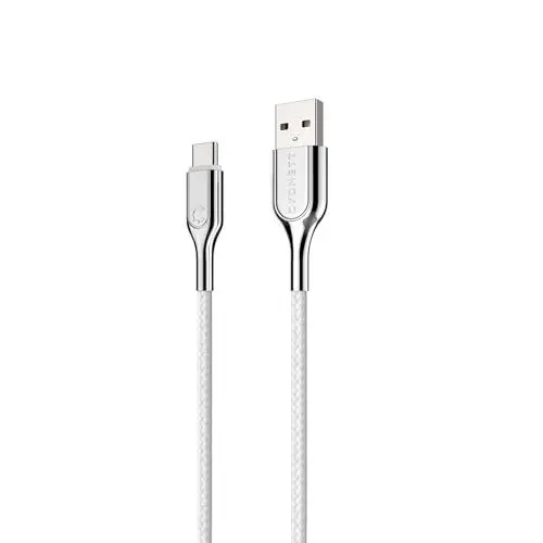 Produktbild: Cygnett Armored 2.0 USB-C auf USB-A (3A / 60W) Kabel 1M-Weiß