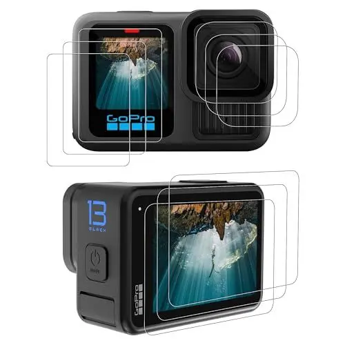 Produktbild: CYNOVA<strong>9 PCS Schutzfolie für Go Pro Hero 13 Black mit Kameraschutz, Kamera Zubehör für GO PRO HERO13 Black Displayschutz, 9H Härte Kratzfest, Anti-Fingerabdruck Blase frei