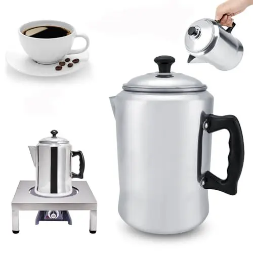 Produktbild: CYTGOUPER Kaffeemaschine aus Aluminiumlegierung, Herd-Perkolator-Maschine mit Deckel und Cool-Touch-Griff für elektrische Keramik- und Gasherde