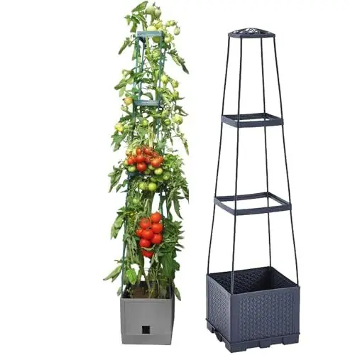 Produktbild: CYTGOUPER Tomatenkäfig, hohe Tomatenkäfige, Tomatenkäfig für den Garten, quadratische Garten-Tomatenpfähle, Tomatenpflanzen-Stütz-Tomatengitter, für Zimmer- und Topfpflanzen
