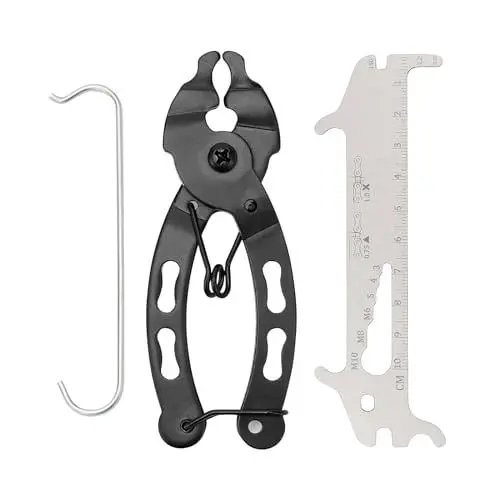 Produktbild: CYUaoao Fahrrad Kettenmesslehre mit Fahrrad Kettenwerkzeug Fahrradkettenhaken Fahrradkettenzange Kettengliederwerkzeug Fahrrad-Ketten-Reparatur Fahrrad Kettenprüfer