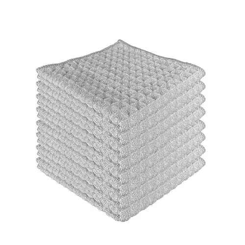 Produktbild: CZandCZ 8X Mikrofasertücher 30x30cm, Barista Tuch,Geschirrtücher, saugfähige Reinigungstücher, Mikrofaser Lappen, Fusselfreies Putzlappen Poliertuch für Küche,Glas,Bad (Hellgrau)