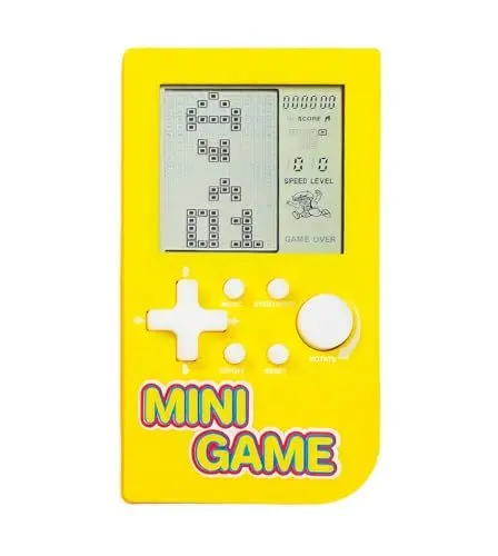 Produktbild: CZT Mini-Puzzle-Block-Spielkonsole 26 Retro-Bausteinspiele Handheld-Spielkonsole die Freizeit unterwegs Tragbare elektronische Spiele Spielzeug Kinder/Studenten (Gelb)