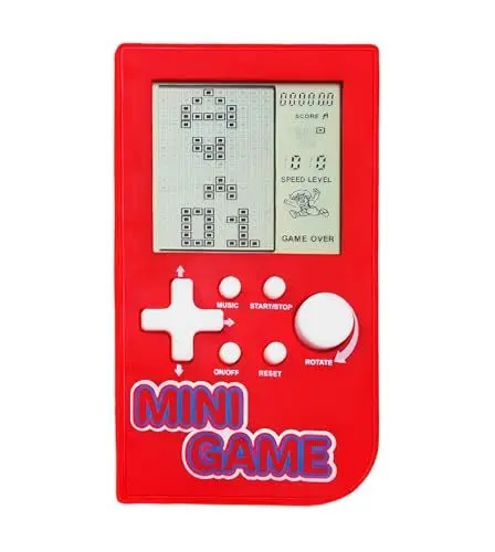 Produktbild: CZT Mini-Puzzle-Block-Spielkonsole 26 Retro-Bausteinspiele Handheld-Spielkonsole die Freizeit unterwegs Tragbare elektronische Spiele Spielzeug Kinder/Studenten (Rot)