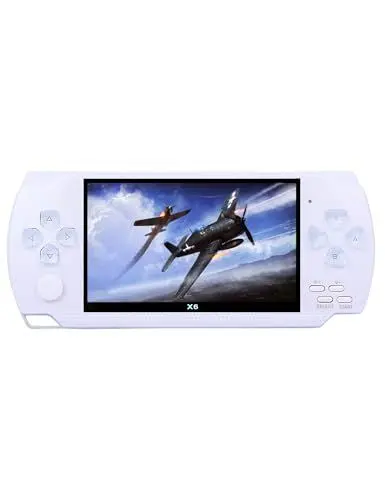 Produktbild: CZT Spielkonsole 4,3 Zoll Retro Konsole Eingebaute 2000-Spiele Unterstützt MP3/MP4 Archivierbare Retro Spiele Tragbare Spielkonsole Spielhalle für Kinder Simulator Geschenke für Menschen (Weiß)