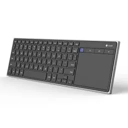 Produktbild: CZUR Kabellose Tastatur mit Touchpad, English QWERTY Layout Tastatur wiederaufladbare, tragbare BT Tastatur, Wireless Keyboard mit AKKU, Touchgesten, für Laptops Desktops Tablets Windows Android