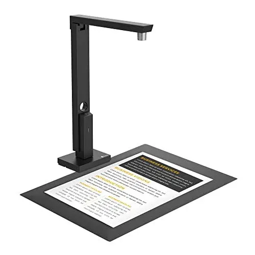 Produktbild: CZUR 12MP USB-Dokumentenkamera und Visualizer, A4 Dokumentenscanner tragbarer Scanner, für Lehr- und Klassenzimmer, Home-Office, kompatibel mit Windows, macOS (Lens 1200) (Mattschwarz)