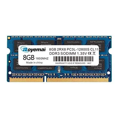 Produktbild: 8GB PC3-12800S DDR3L 1600MHz 1.35V CL11 2Rx8 Dual Rank 204 Pin Unbuffered Non-ECC SODIMM Laptop/Notizbuch Arbeitsspeicher Module Upgrade