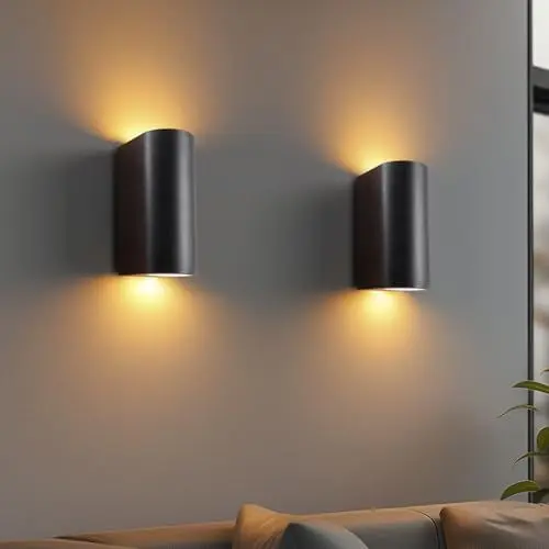 Produktbild: da LIGHT Außenwandleuchte 2 Stück, Kunststoff Wandlampe Innen&Aussen mit GU10 Fassung (ohne Leuchtmittel), IP54 Wasserdicht Wandleuchte, Up Down Aussenleuchte Wand