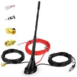 Produktbild: DAB Antenne, DAB+ Autoantenne mit SMB/SMA Adapter, Universeller Dach-Digitalradioempfänger-Verstärker mit 5M-Verlängerungskabel für FM AM/DAB+ Radio Pioneer, Clarion, JVC, Sony