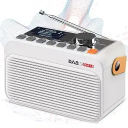 Produktbild: DAB/DAB+ & UKW Digitalradio, Netz- und Akku Radio, Tragbares wiederaufladbares DAB Plus Radio，Küchenradio mit Bluetooth/TF/USB, 80 voreingestellte, Doppelwecker, Kopfhörereingang