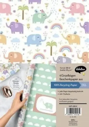 Produktbild: dabelino Geschenkpapier-Set Elefanten