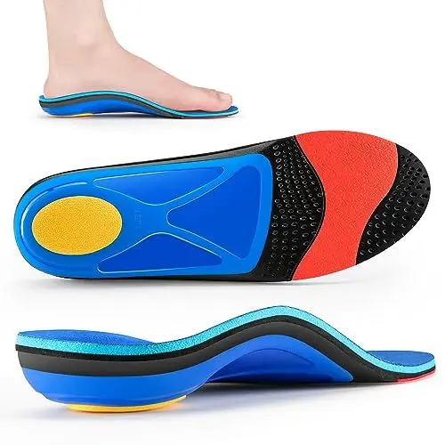 Produktbild: DACAT Orthopädische Einlegesohlen Fersensporn Einlagen Schuhe einlagen senkspreizfuß für Plantarfasziitis, Plattfuß Arbeitsschuhe Einlegesohlen Sport für Herren & Damen EU(44-45) Blau