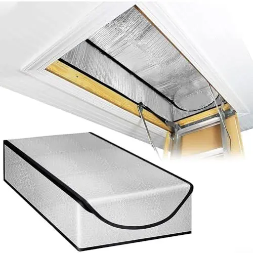 Produktbild: Dachboden Treppe Isolierung Abdeckung, Dachboden Zelt Isolierung Abdeckung mit 63,5 x 137,9 x 27,9 cm feuerfest wasserdicht Doppel Blase Dachboden Treppe Tür Leiter Isolator mit Reißverschluss