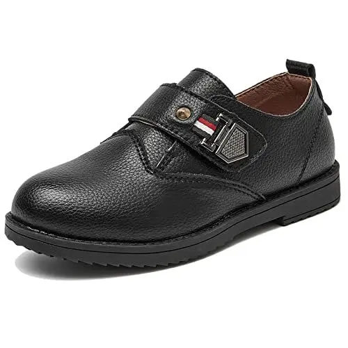 Produktbild: DADAWEN Anzugschuhe für Kinder Jungen Klettverschluss Halbschuhe Schule Uniformschuhe,Schwarz,33 EU