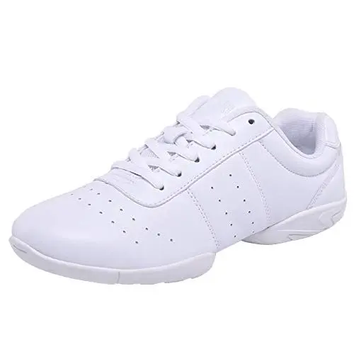 Produktbild: DADAWEN Damen Cheer Schuhe Mädchen Sneaker Outdoor Fitness Gymnastik Training Jazz Yoga Tanzschuhe, Weiß, 37 EU