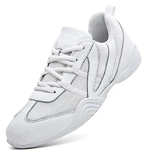 Produktbild: DADAWEN Damen Cheerleading Schuhe Mädchen Outdoor Turnschuhe Gymnastik Jazz Yoga Tanzschuhe,Weiß,37 EU